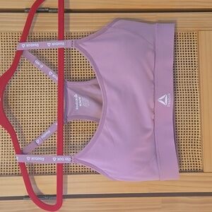 Reebok Mauve Dusty Pink Sports Bra Padded Wireless